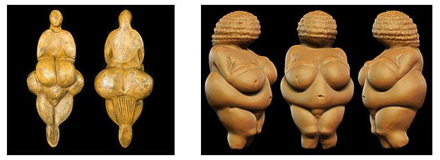 Sculptures - Venus de Lespugue and Venus de Willendorf